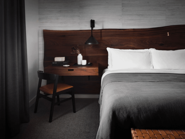 Hotel Headboard and Side Table